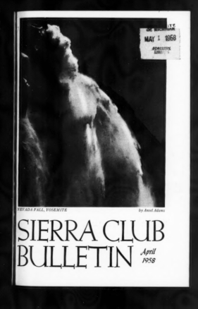 Sierra Club Bulletin 1958 Vol 43 No 4 April cover